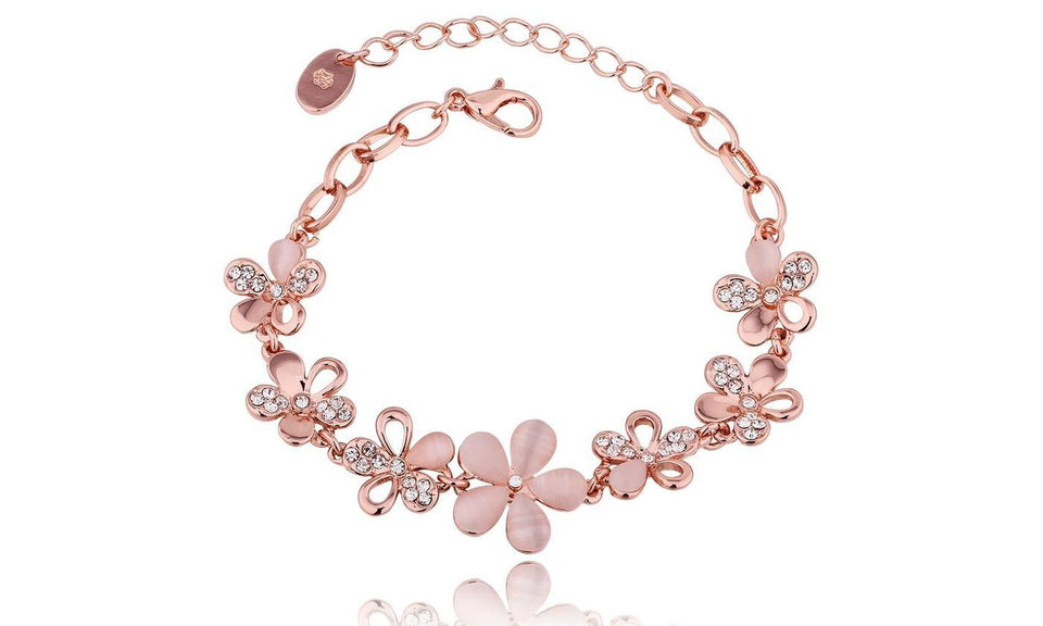 Pink Opal Mutli Floral Daisy Bracelet