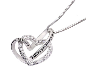 "I Love you Forever and Always" Heart Necklace