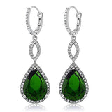 Emerald Pave Teardrop Infinity Drop