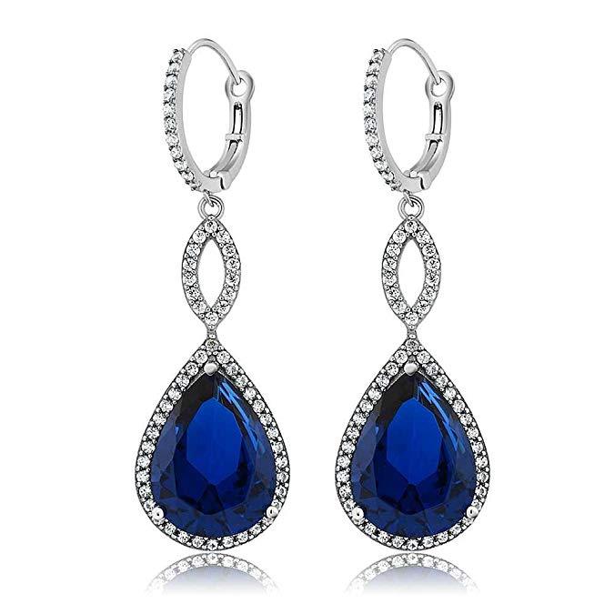 Sapphire Pave Teardrop Infinity Drop