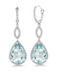 Blue Topaz Pave Teardrop Infinity Drop