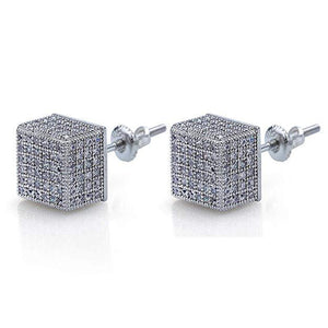 Pave Square Stud Earring Embellished