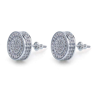 Pave Disc Stud Earring