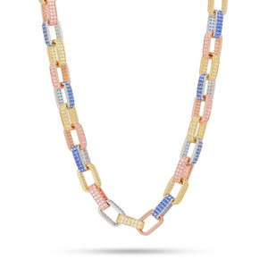 Pave Gucci Link BOX Tri Color 16" Choker Necklace