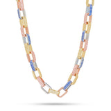 Pave Gucci Link BOX Tri Color 16" Choker Necklace