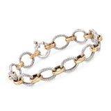 Gold and Silver Links Bracelet in 18K Gold Plated