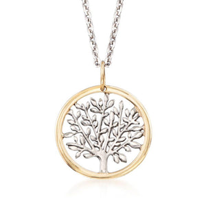 Gold Edge Praying to the Tree of Life Necklace
