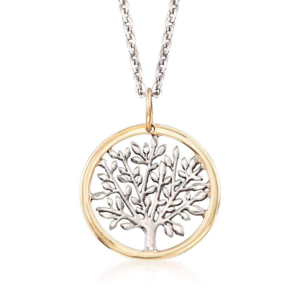 Gold Edge Praying to the Tree of Life Necklace