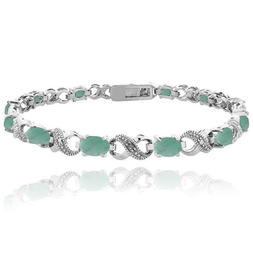 Oval Cut 6.00 CTTW Gemstone Infinity Shaped Bracelet