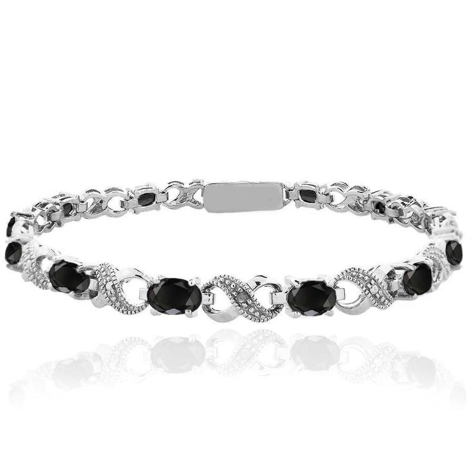 Oval Cut 6.00 CTTW Gemstone Infinity Shaped Bracelet