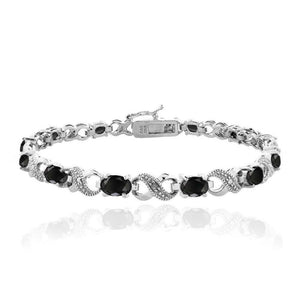 10.00 CT Genuine Black Onyx Infinity Bracelet