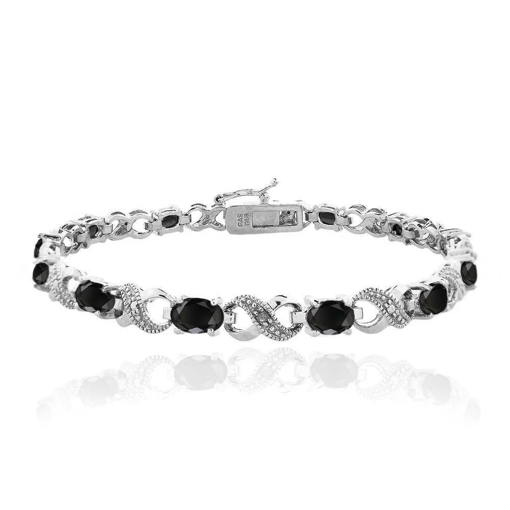 10.00 CT Genuine Black Onyx Infinity Bracelet