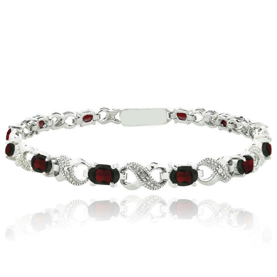 Oval Cut 6.00 CTTW Gemstone Infinity Shaped Bracelet