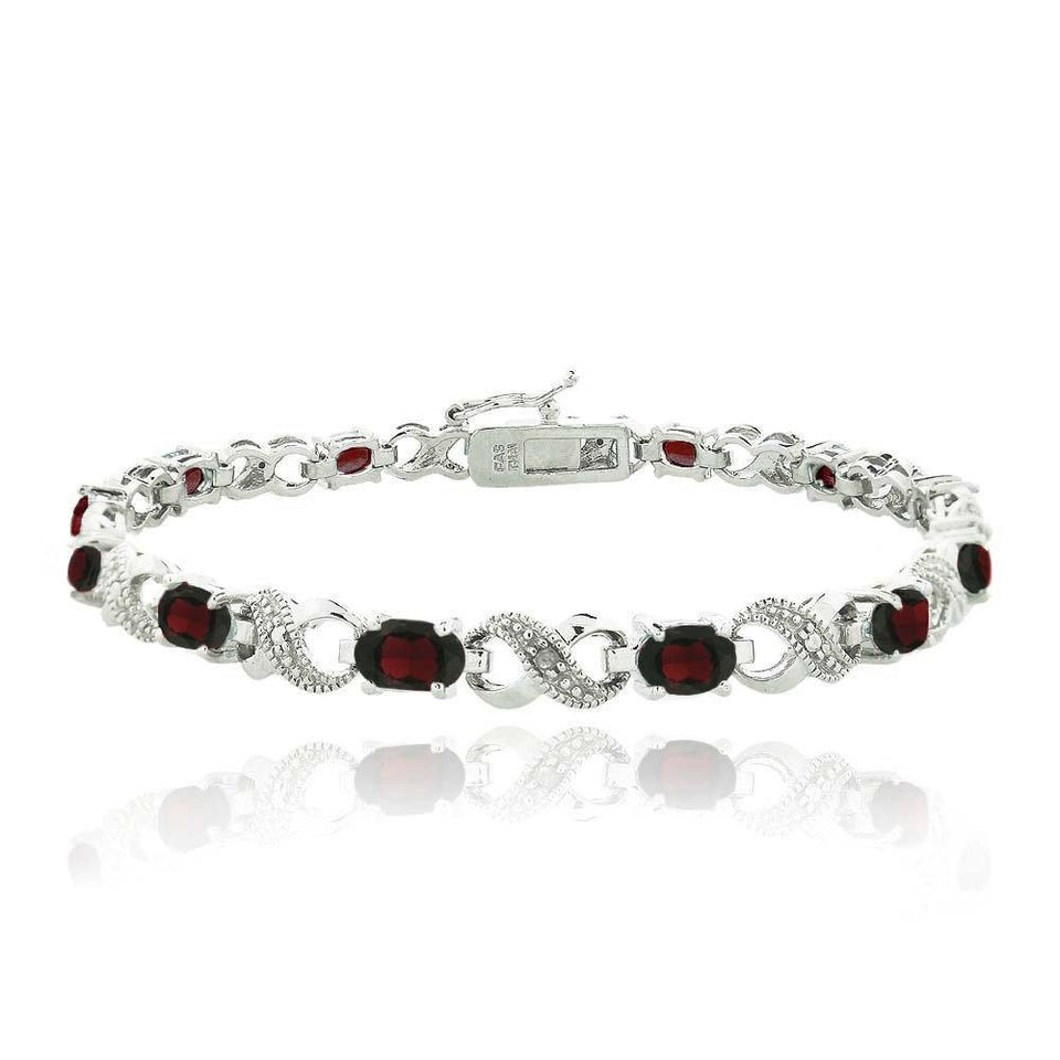 10.00 CT Genuine Ruby Infinity Bracelet