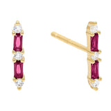 Ruby Baugette Trendy Kim Stud Earring