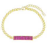 Pave Pink Topaz Chain Bracelet 7.8" +2"