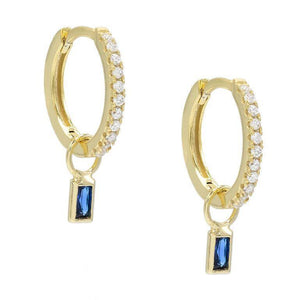 Pave Mini Dainty Sapphire Stud Earring