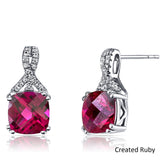 2.00 CT Pink Topaz Cushion Round Stud Earring