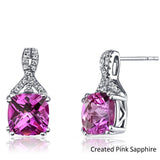 2.00 CT Cushion Cut Pink Tourmaline Stud Earring