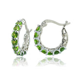 Peridot Gemstone 1" French Lock Hoop