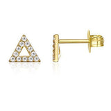 6mm Pave Triangle Stud Earring with Swarovski Crystals