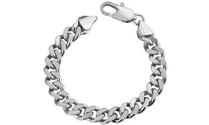 Class Curb Bracelet in 7.5" in 14K White Gold Plated