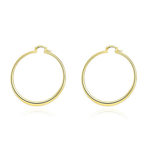 2" Flat Hoop Earrings in 18K White Gold Plated