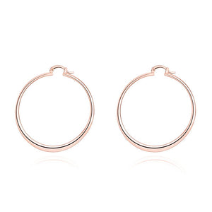 2" Flat Hoop Earrings in 18K White Gold Plated