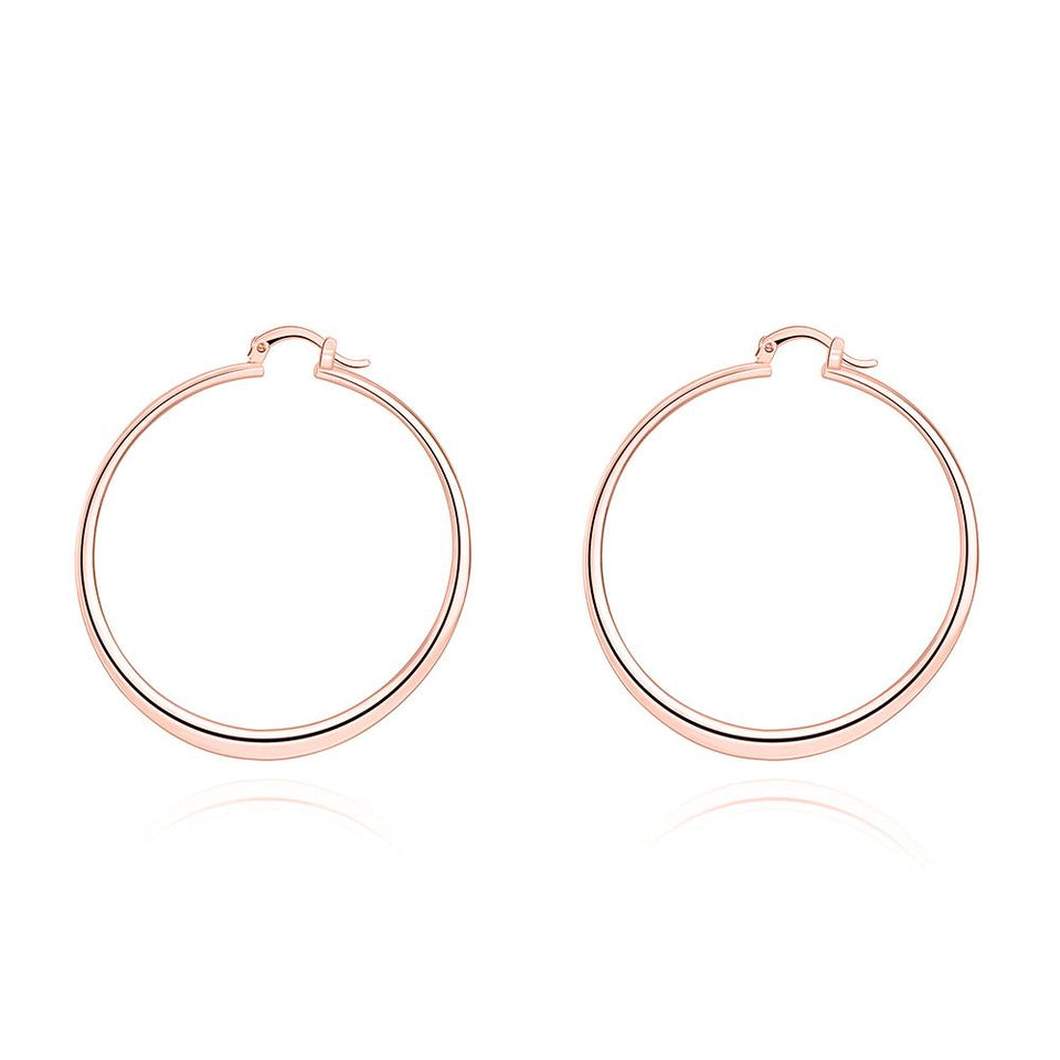 2" Flat Hoop Earrings in 18K White Gold Plated