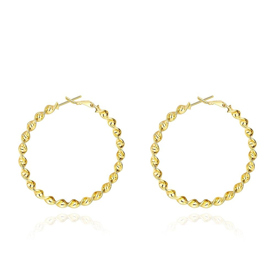 Twist Hoop Earrings in 18K White Gold Plated