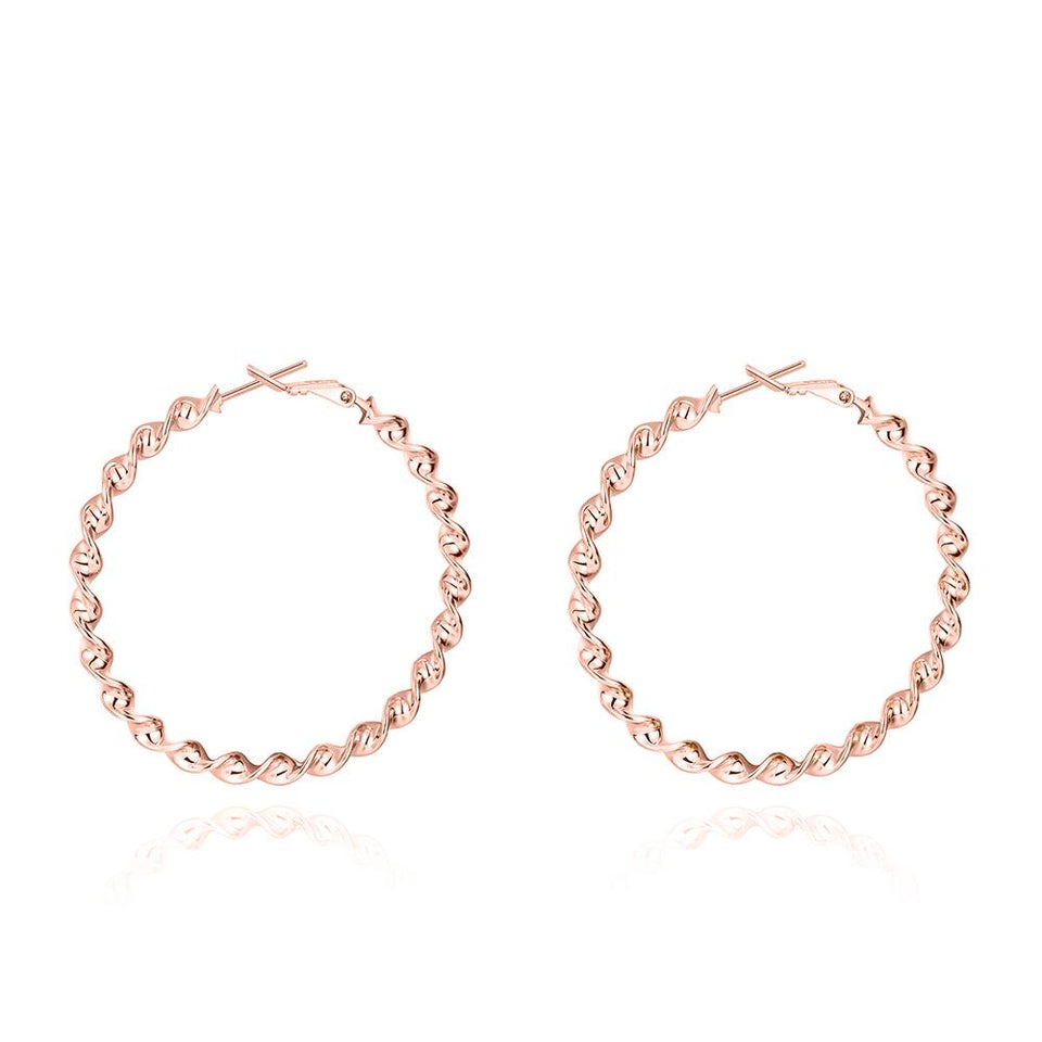 Twist Hoop Earrings in 18K White Gold Plated