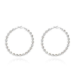 Twist Hoop Earrings in 18K White Gold Plated