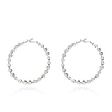 Twist Hoop Earrings in 18K White Gold Plated