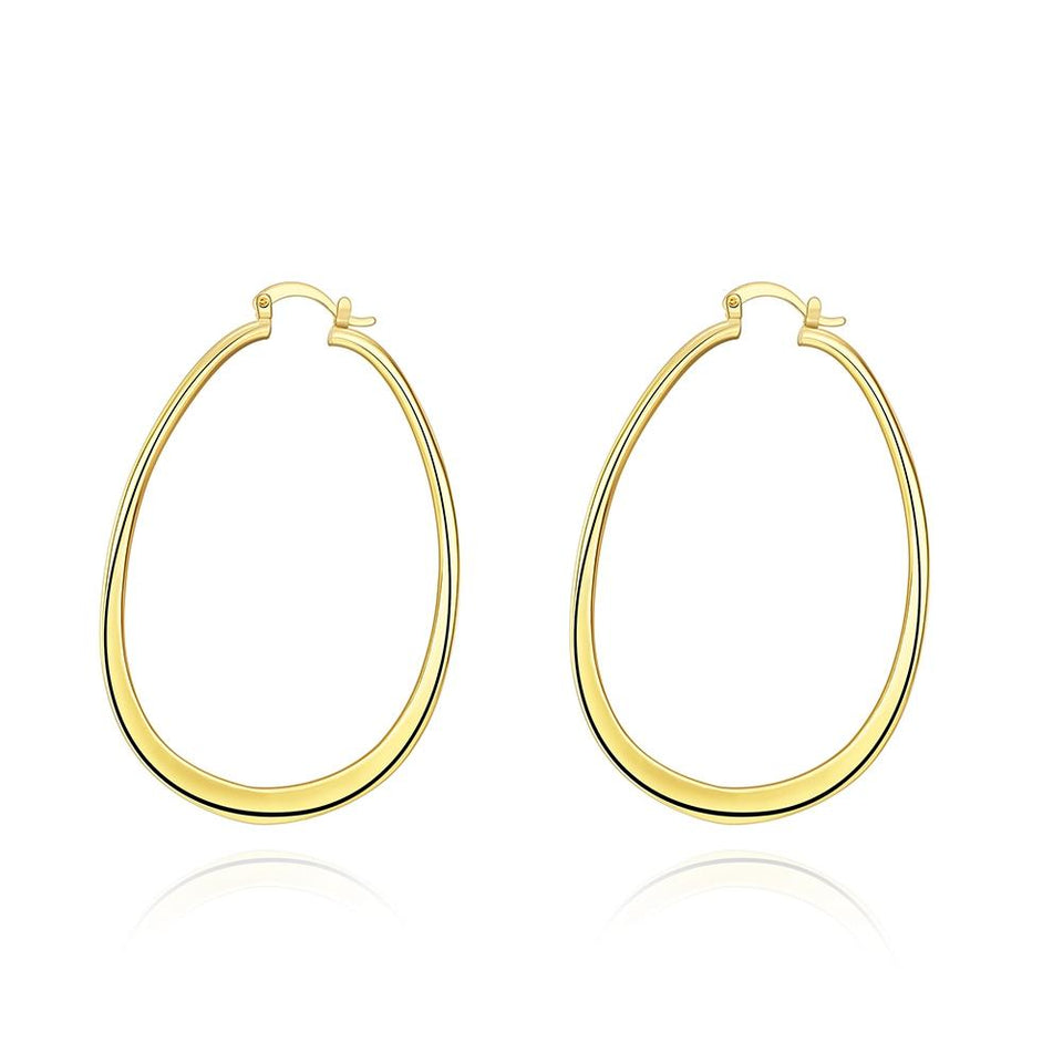 3" Oval Hoop French Lock Earrings