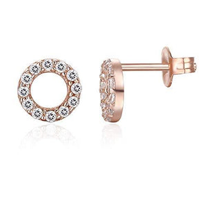 6mm Pave Disc Stud Earring with Swarovski Crystals