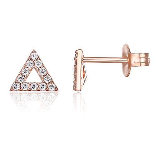 6mm Pave Triangle Stud Earring with Swarovski Crystals