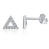 6mm Pave Triangle Stud Earring with Swarovski Crystals