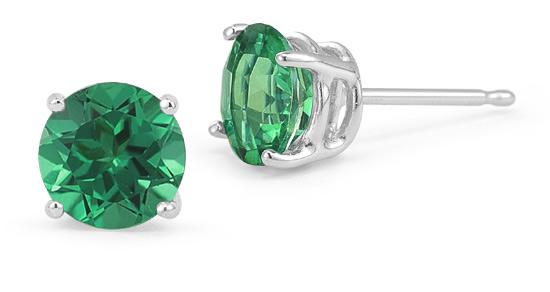 Green Swarovski Crystal 6mm Stud Earring