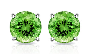 Peridot Created Swarovski Crystal 6mm Stud Earring