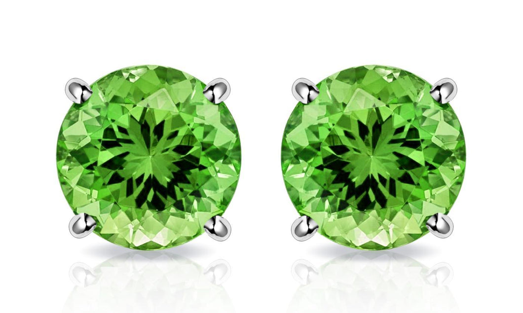 Peridot Created Swarovski Crystal 6mm Stud Earring