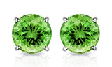 Peridot Created Swarovski Crystal 6mm Stud Earring