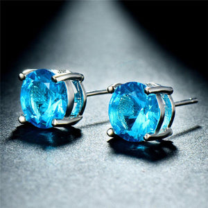 Aquamarine Swarovski Crystal 6mm Stud Earring