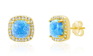 Opal Created 1.00 CT Stud Earring