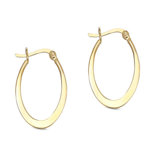 Flat Oval Hoop Earring with French Lockin