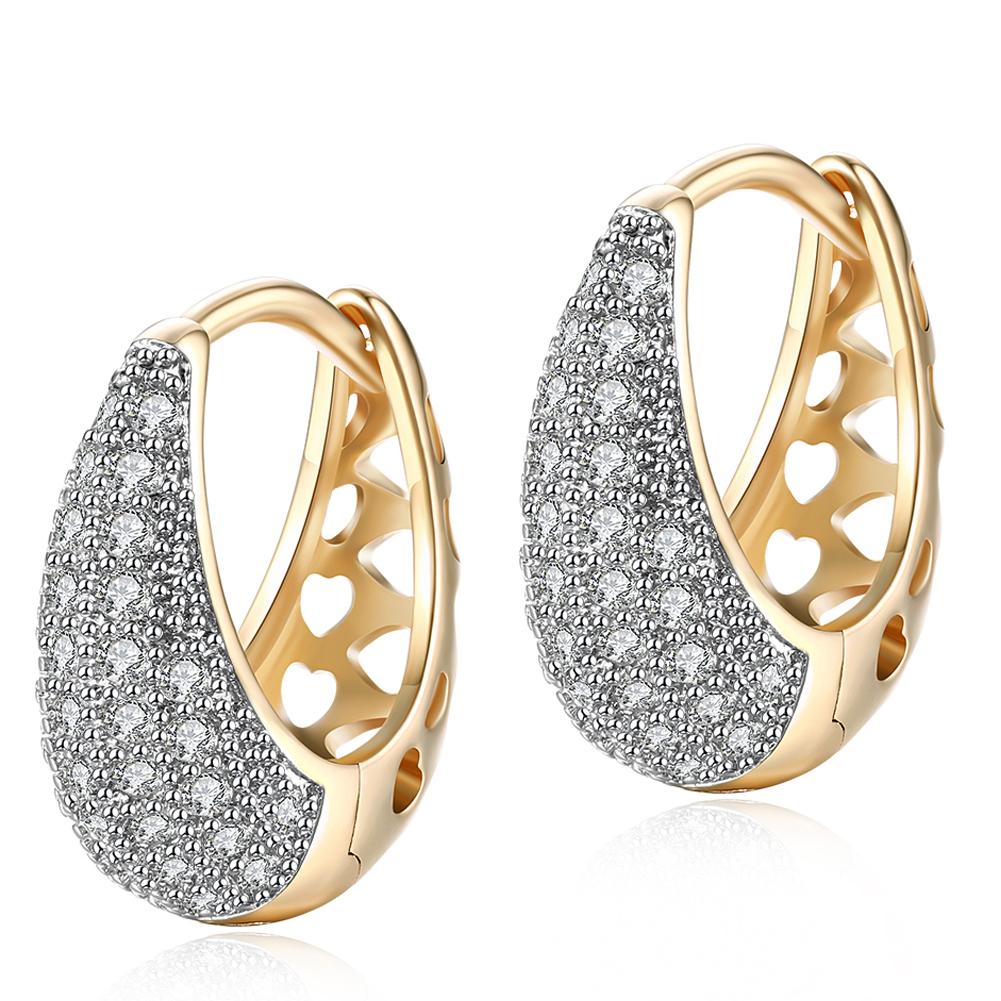 26 Stone Teardrop Pave Huggie Earring