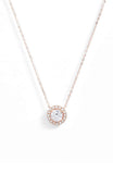 1.00 CT Swarovski Crystal Halo Disc Necklace 18"