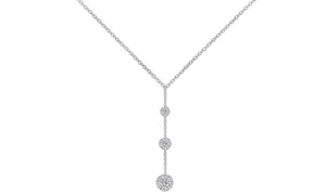 Tripple Embellished with Swarovski Crystals Ball Drop Necklace