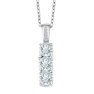 3.00 CT Triple Stone Drop White Topaz Necklace