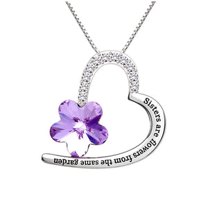 Sisters Amethyst Heart Necklace
