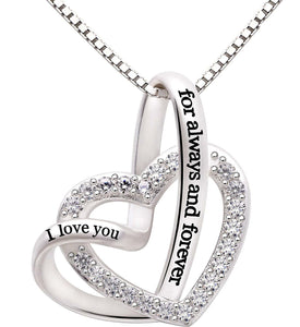 "I Love you Forever and Always" Heart Necklace